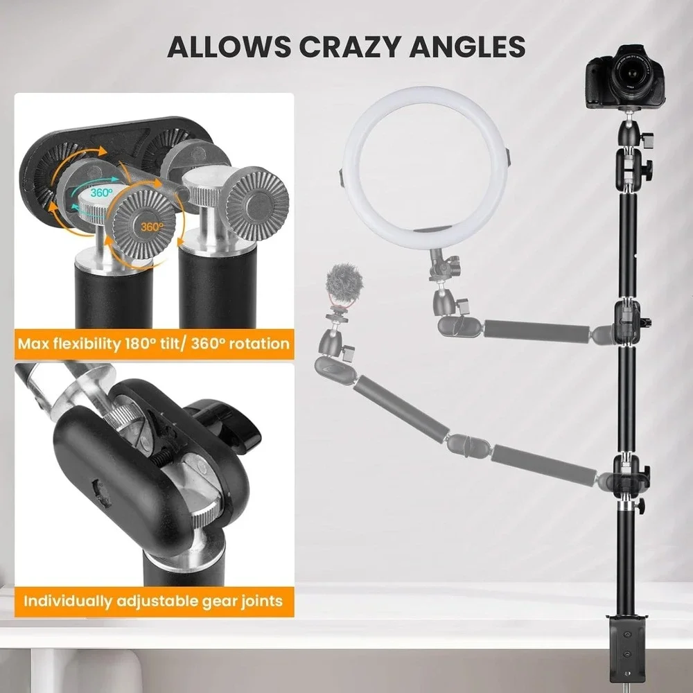 TARION TKA01-M Desk Camera Mount Stand‎ – Heavy Duty Articulating Arm Clamp